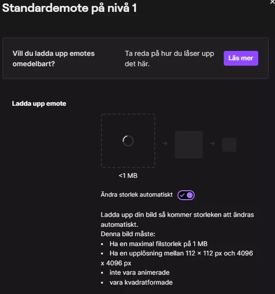 Uploading twitch emotes does not work at the moment? I've been trying different emotes that I've preciously uploaded, but its just loading.