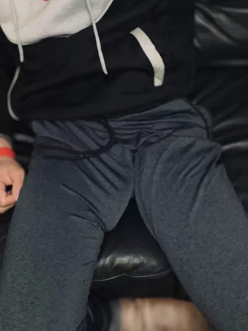 Very horny on my mates sofa