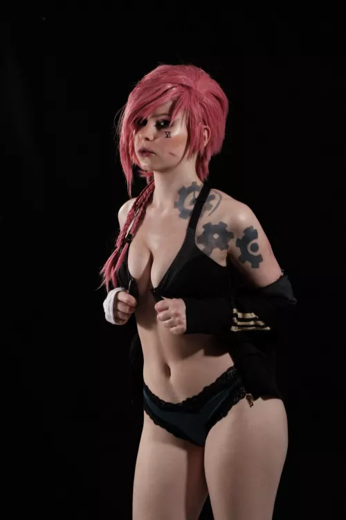 VI from Arcane undressing after workout by MisaCosplaySwe