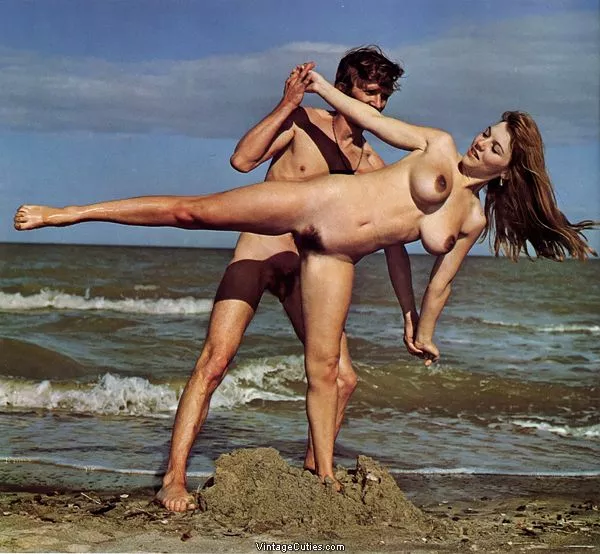 Vintage: Michelle Angelo learning kung-fu on the beach