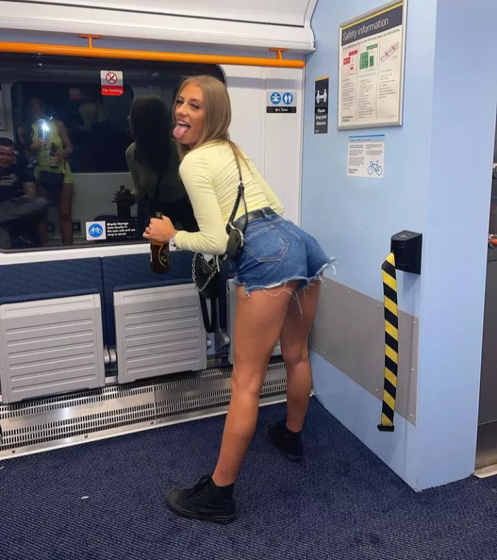 Waiting for her train