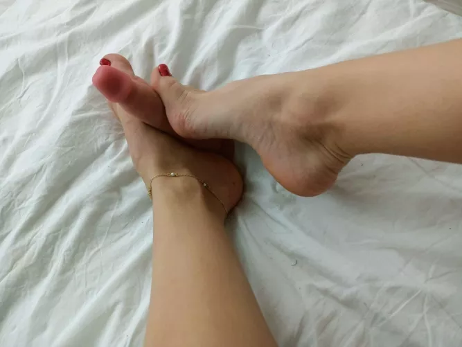 Waiting for you to rub my feet