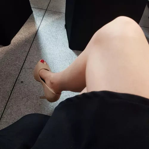 Waiting for you to take off my shoes and my dress !