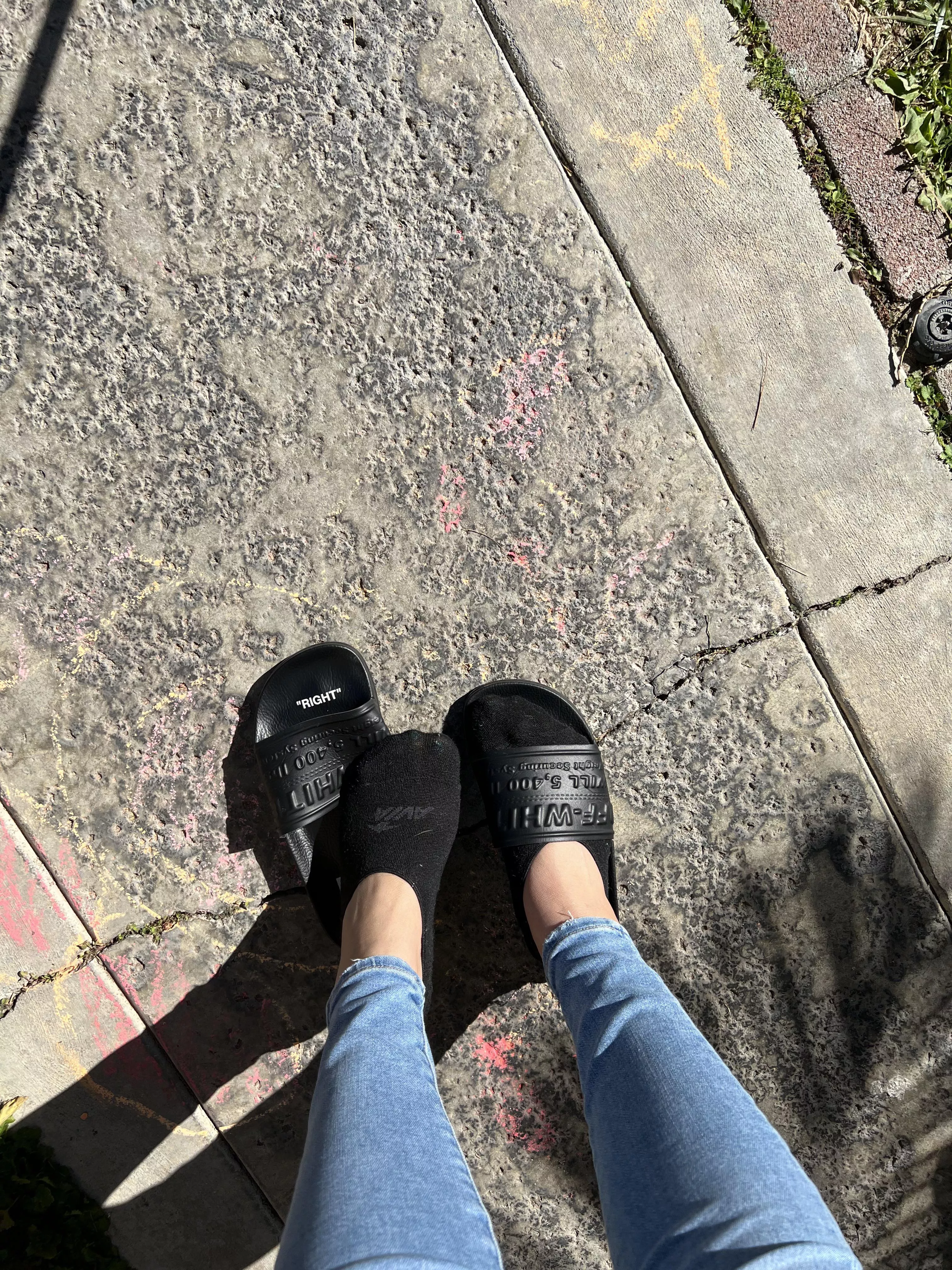 Walking around with my bare socks out!