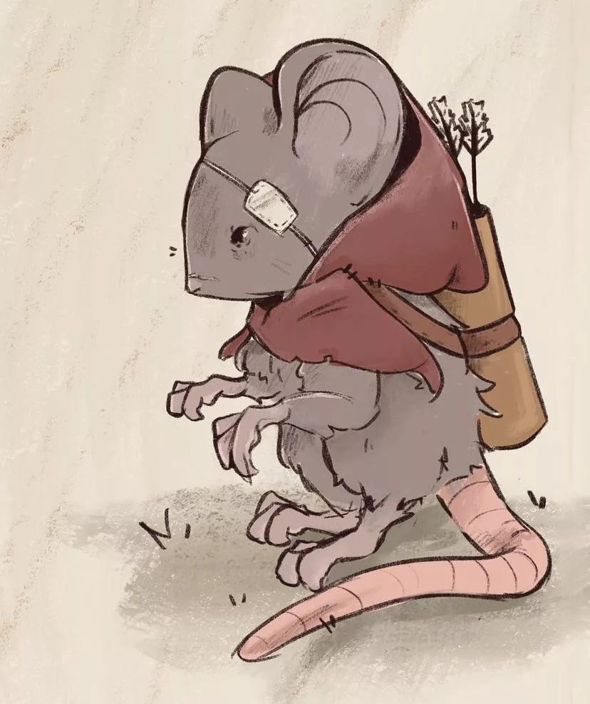 Wandering / adventuring mouse (art by me)