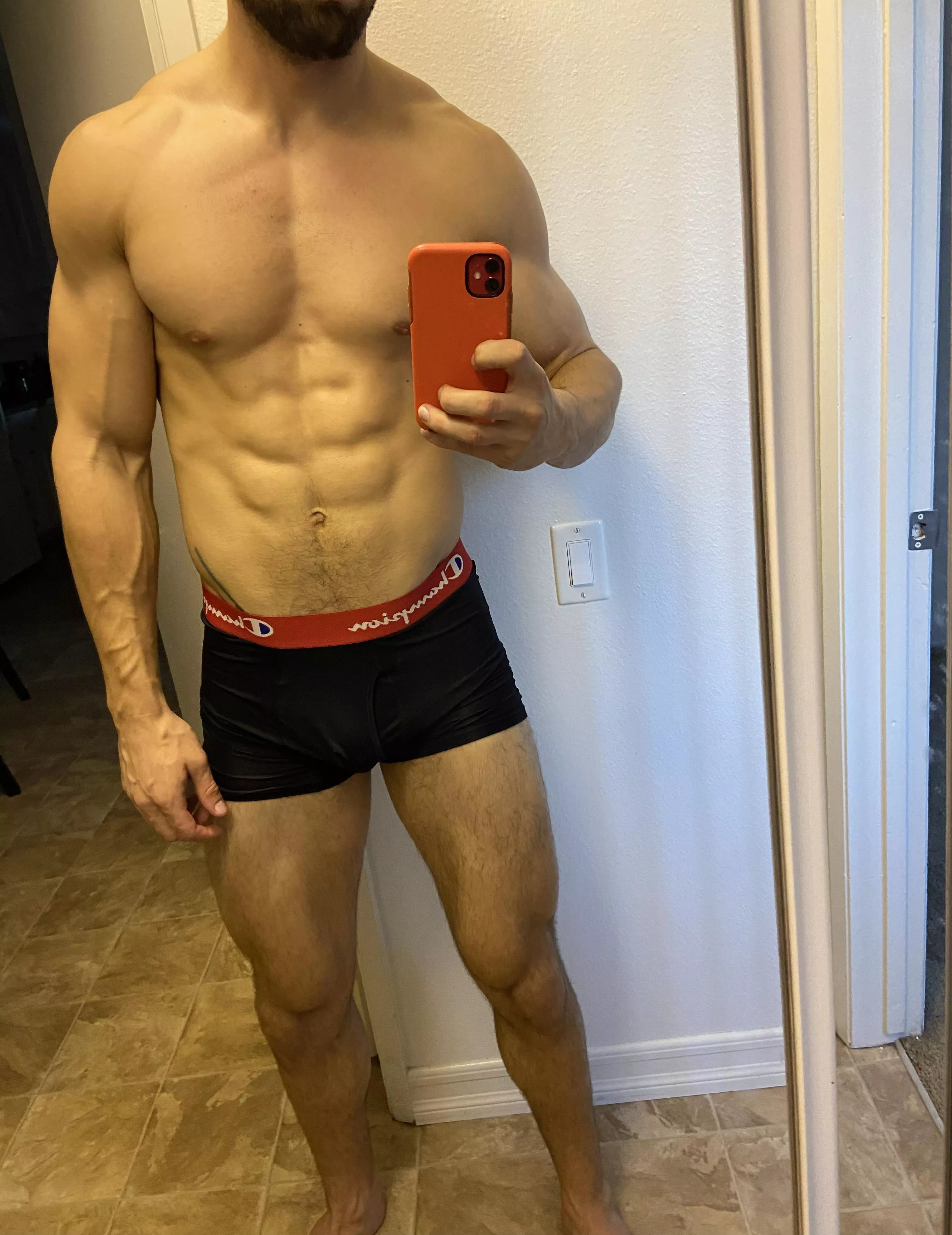 Wanna compare after a workout, bro?