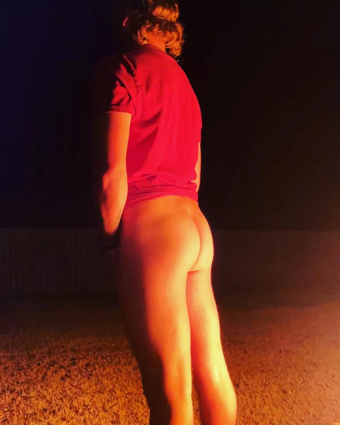 Warming my buns by the fire pit