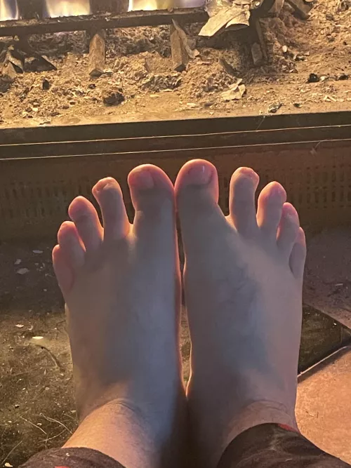 Warming my toes by the fire… would much rather your mouth ;)