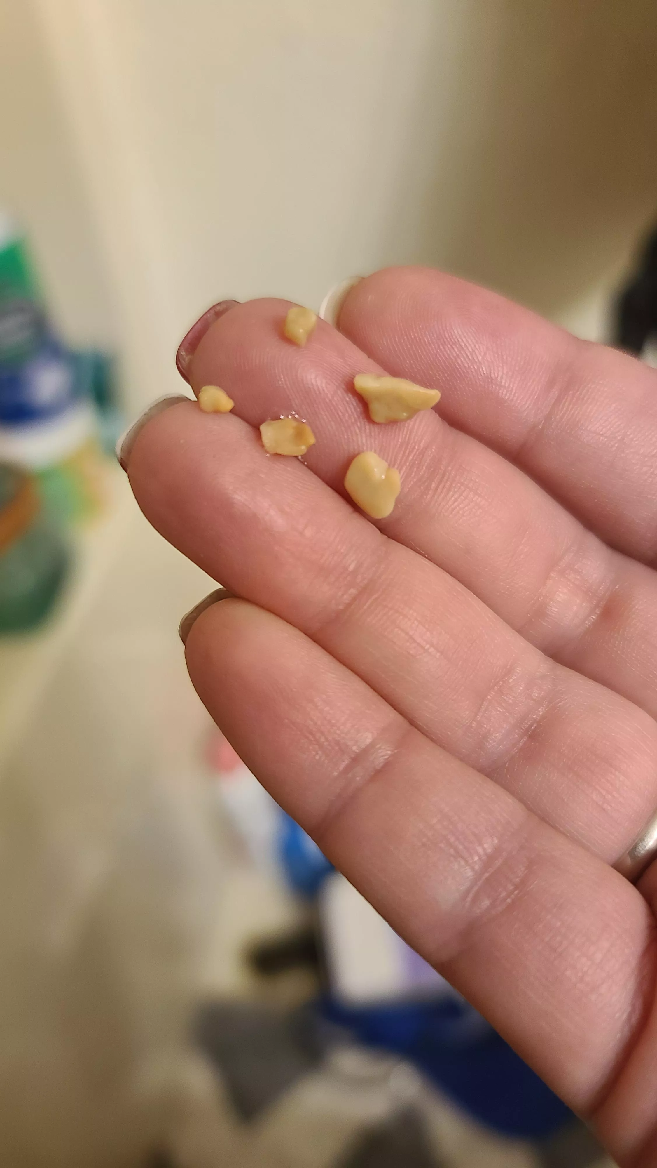 Was brushing my teeth today and sneezed these up this morning...then gaged from the smell and had to brush my teeth three times before I felt clean again.