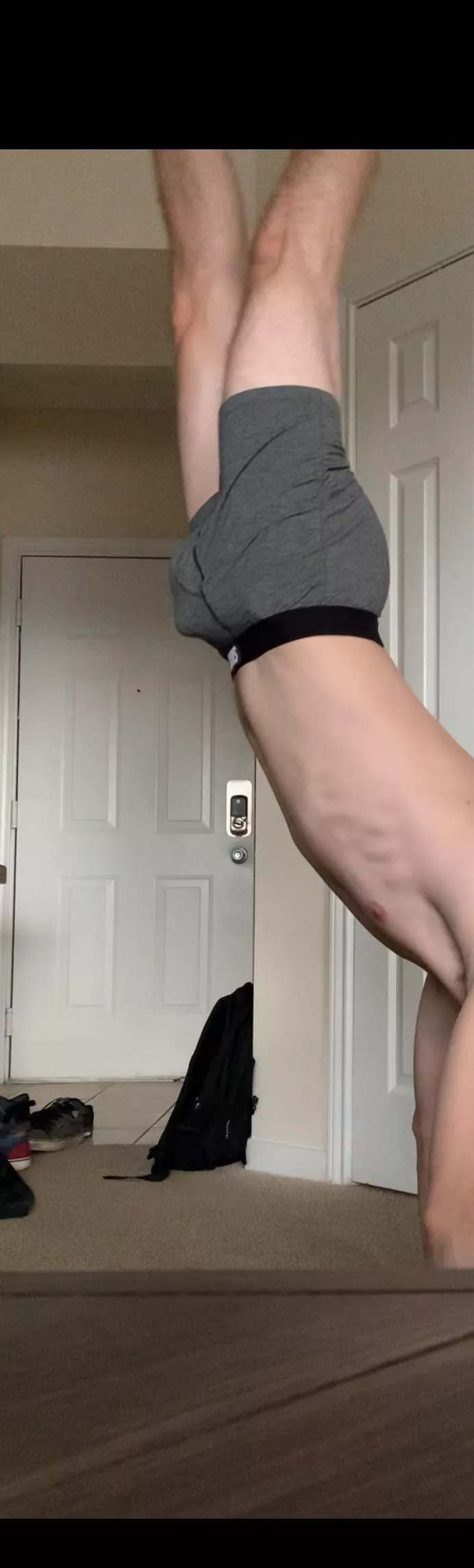 Was curious what my bulge looked like doing a handstand Was curious what my bulge looked like doing a handstand