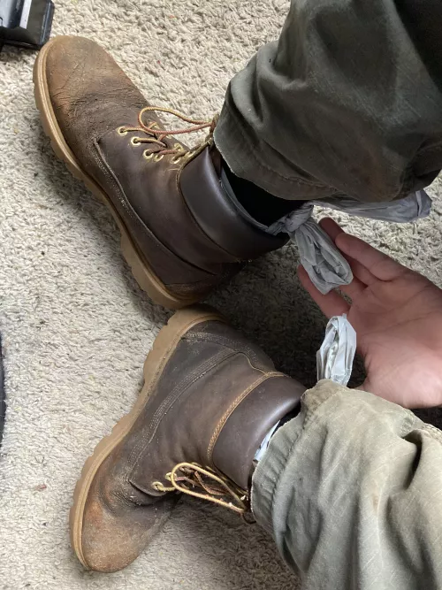 Waterproof timberlands be like… fuck mass produced boots!