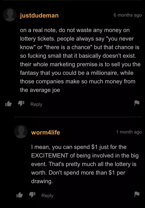We got some lottery advice guys!