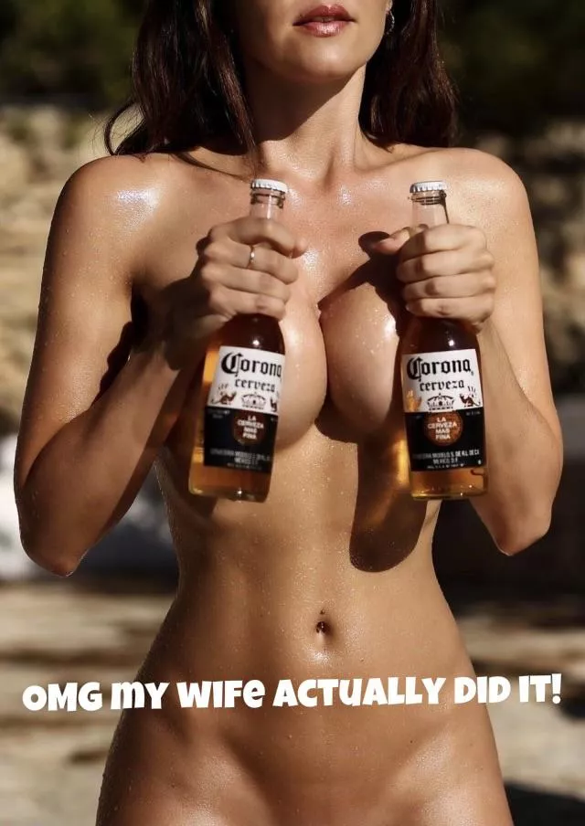 We hosted a pool party for the local college football team. My wife saw two of linemen she thought were hot and asked me how she could get them in bed. I jokingly said. Go bring those two beers naked. Her is what she did… We hosted a pool party for the local college football team. My wife saw two of linemen she thought were hot and asked me how she could get them in bed. I jokingly said. Go bring those two beers naked. Her is what she did…