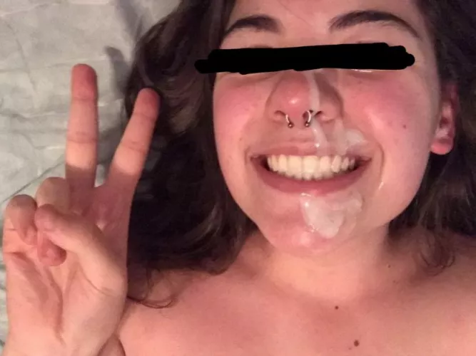 We really enjoyed each other's company. You can tell from her smile and my load all over her face.