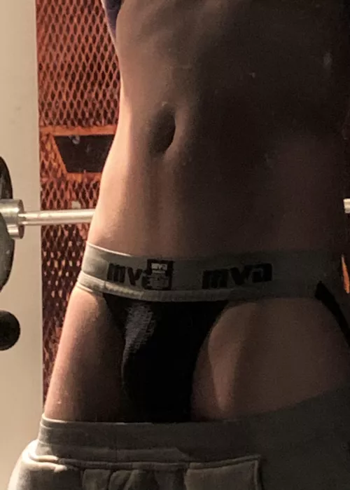 Wearing a new jock to the gym. Tried to sneak a pic. I think someone may have saw.