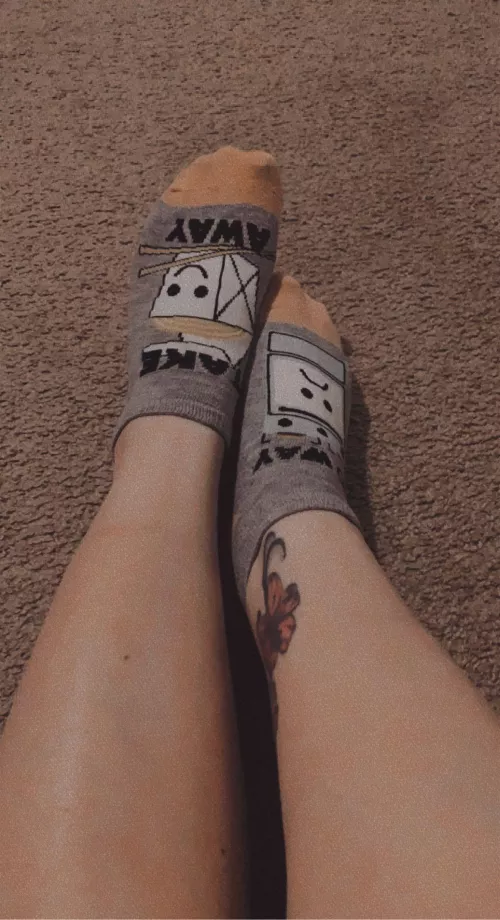 Wearing boots at work today completely soaked these socks💦