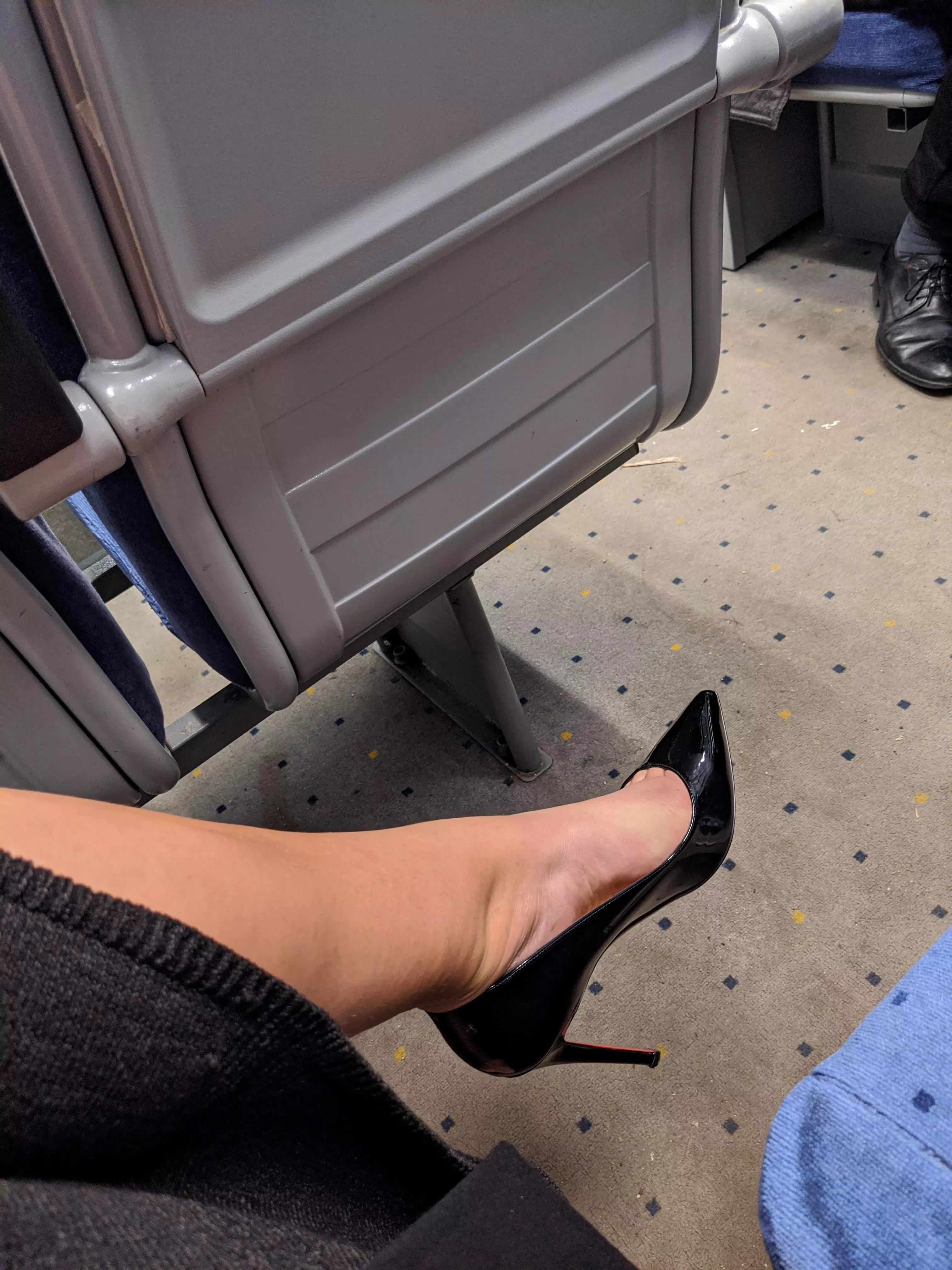 Wearing heels on the train
