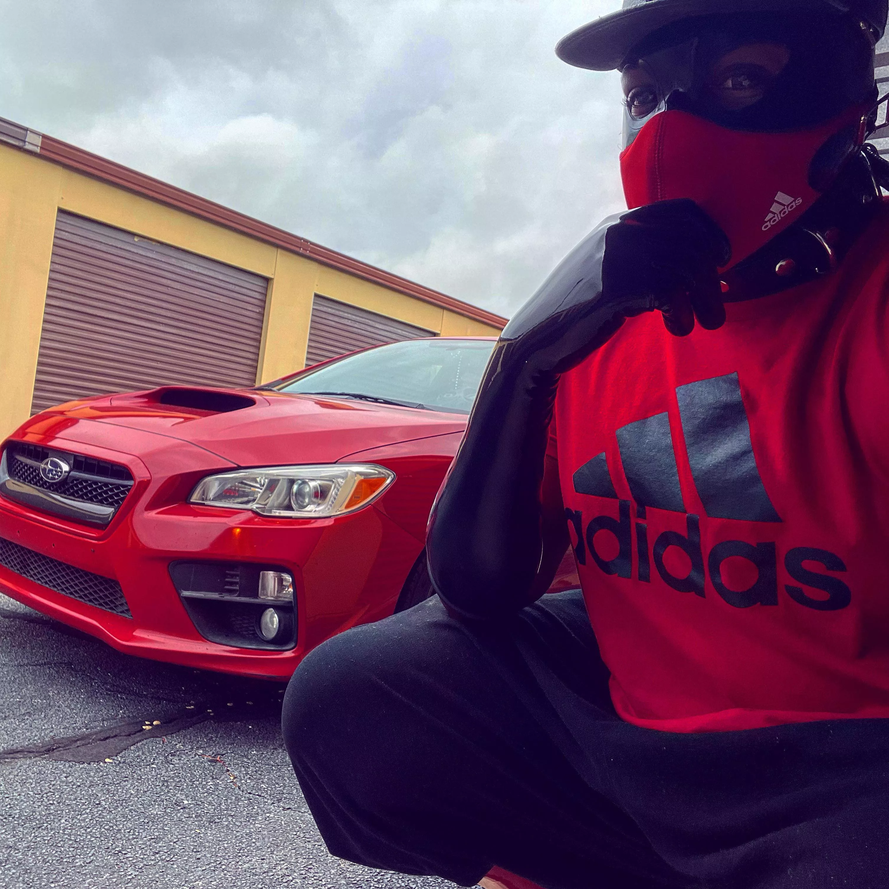 Went to my storage building found my latex top n bondage hood (great for holding mask when I’m out in public ) meet Scubi Went to my storage building found my latex top n bondage hood (great for holding mask when I’m out in public ) meet Scubi