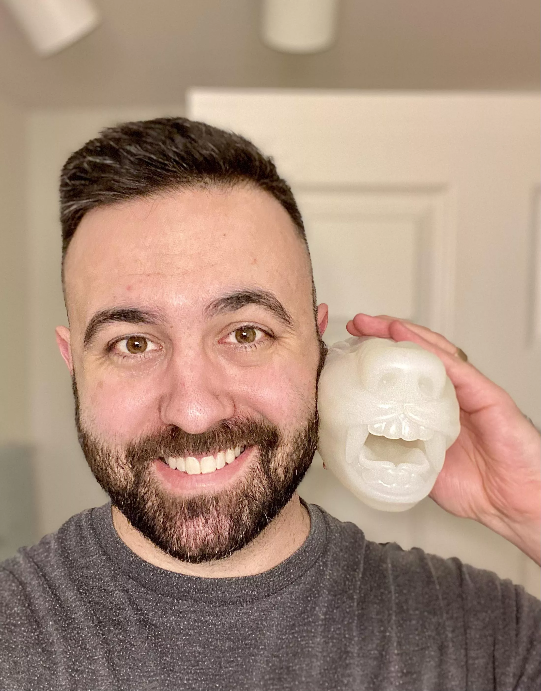 Werewolf Wednesday Selfie w/ David's Muzzle! Smile Everyone! 😁🐺💕