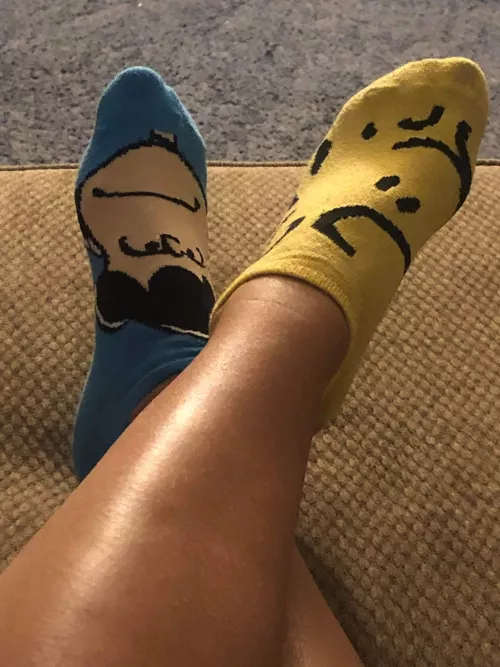 What do you think of my girlfriends peanut theme anklesocks?
