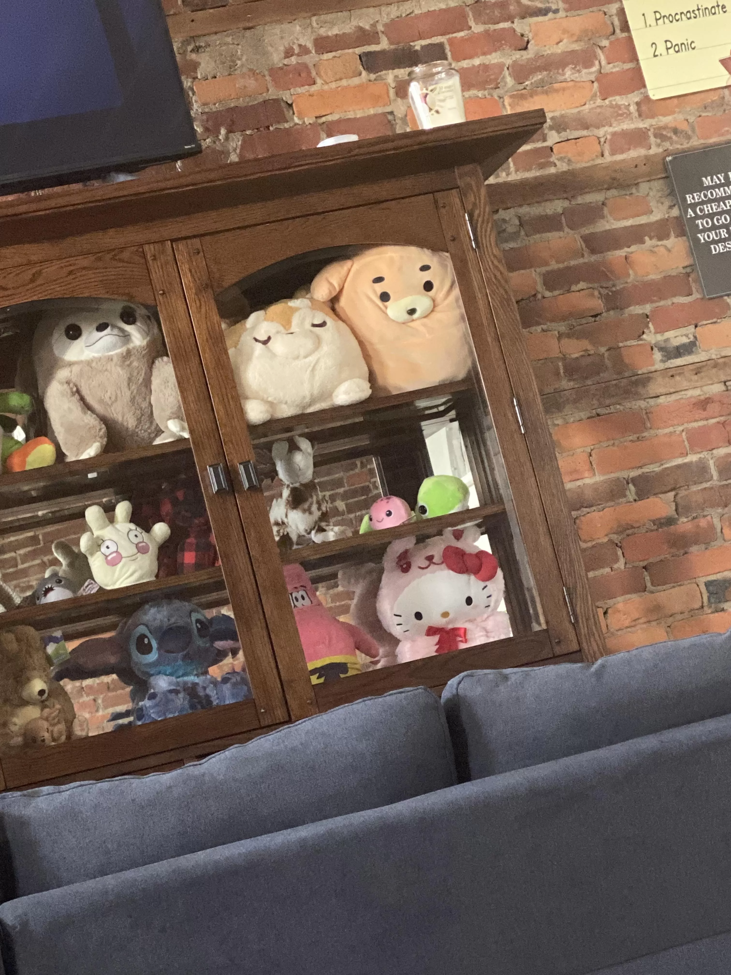 What else would a little use a China cabinet for 😂