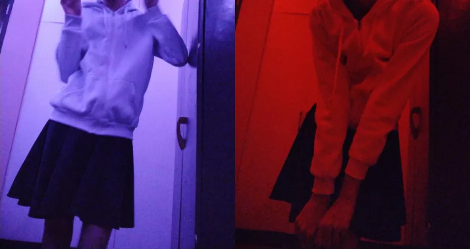 what makes me look cuter? purple or red? :>>>>