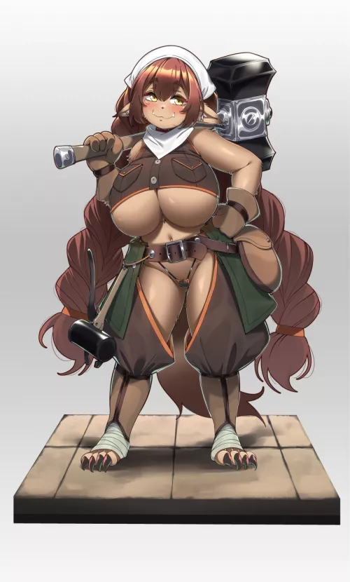 Whats good is a journey through a fantasy world if you don't have some muscle? Someone who can give more than they can get? Well luckily you found just that girl. Shes short, a spit fire, loves to throwdown as well as drink, and good at smithing. Worth 