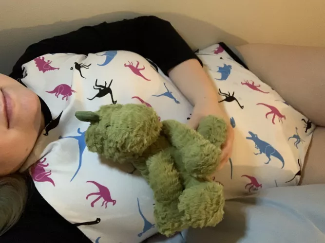 When Daddy gets you a onesie so you can match your stuffie 🥺