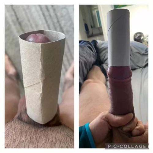 When straight(ish) buds get horny and compare. Oneโs clearly the alpha!