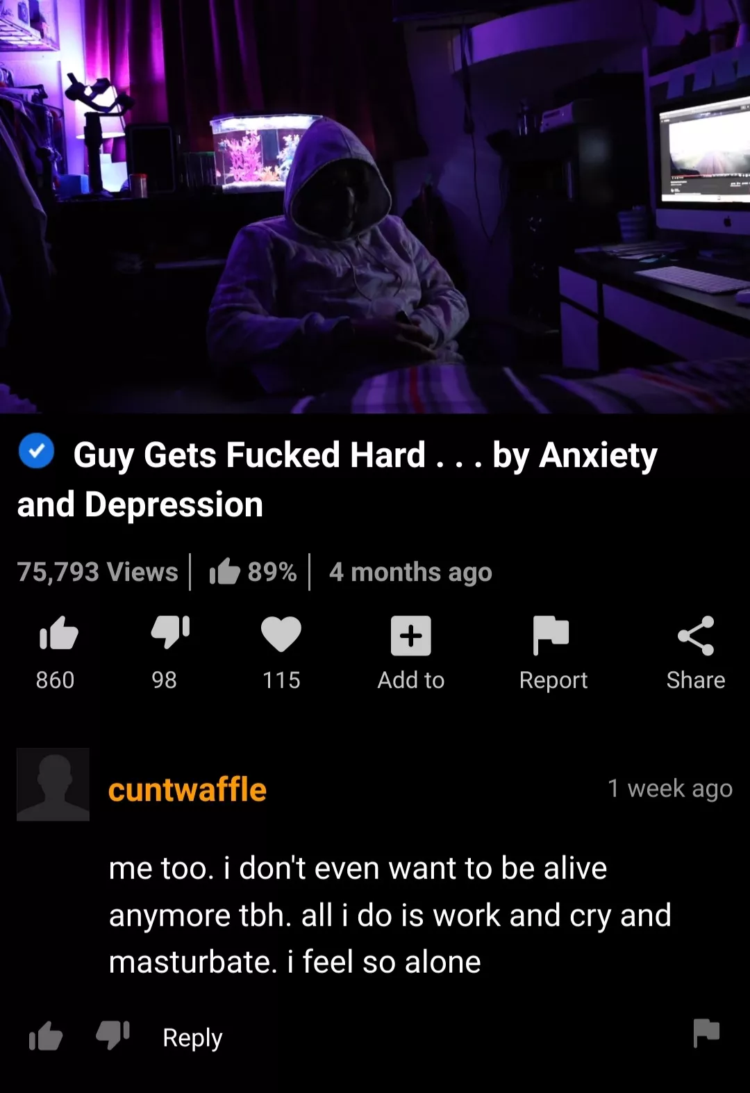 When the comments start to reflect your reality. When the comments start to reflect your reality.