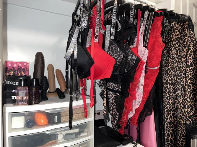 When the wife gives her sissy husband a side in her closet! ❤️