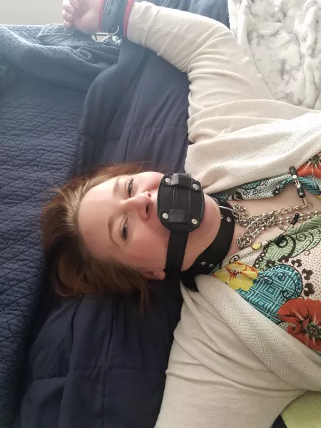 When you can see the smile even with a gag in the way.