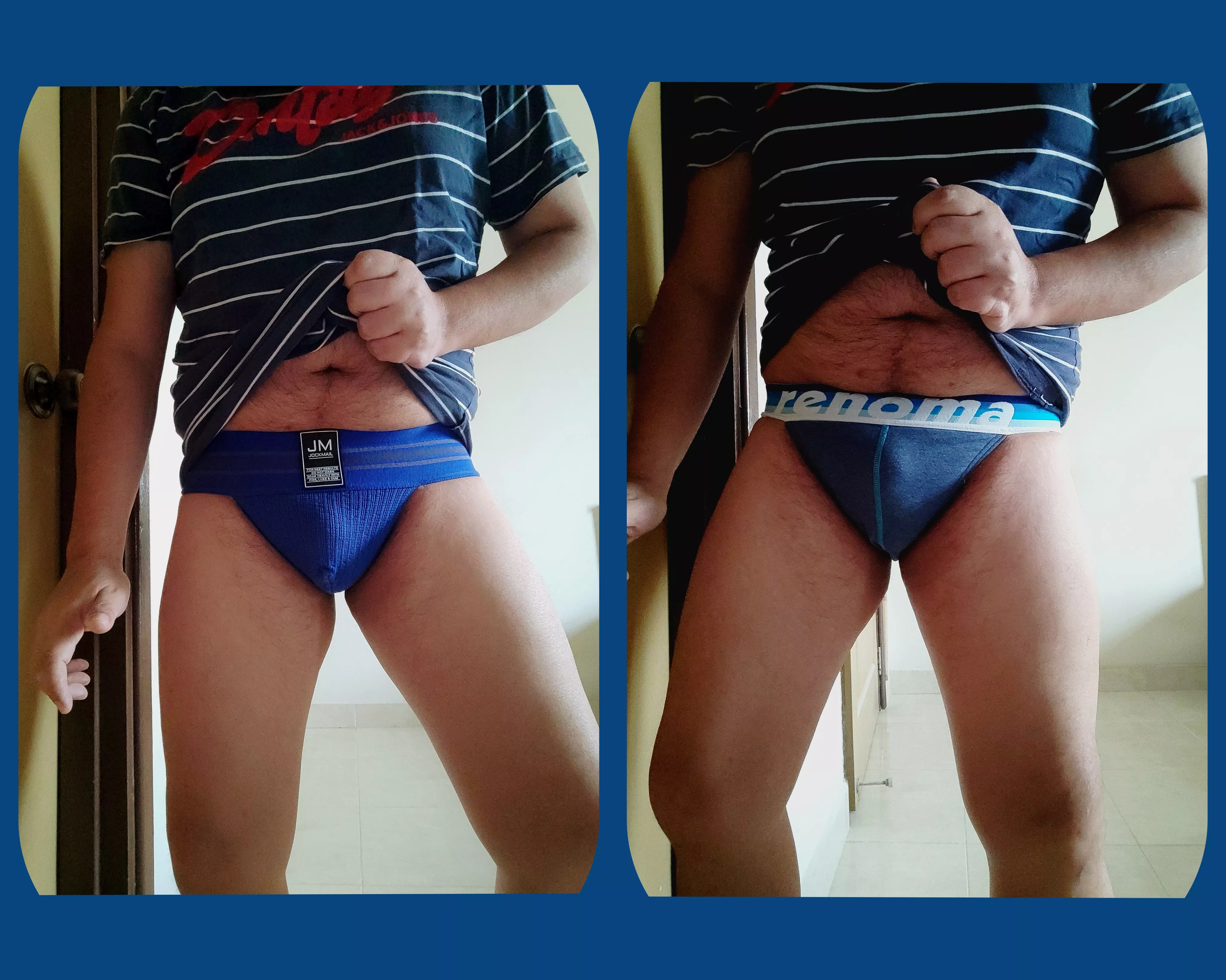 Which blue holds true? Jockstrap or sports briefs?