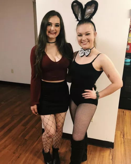Which one got cum on halloween night, the vampire or bunny? What do they deserve?