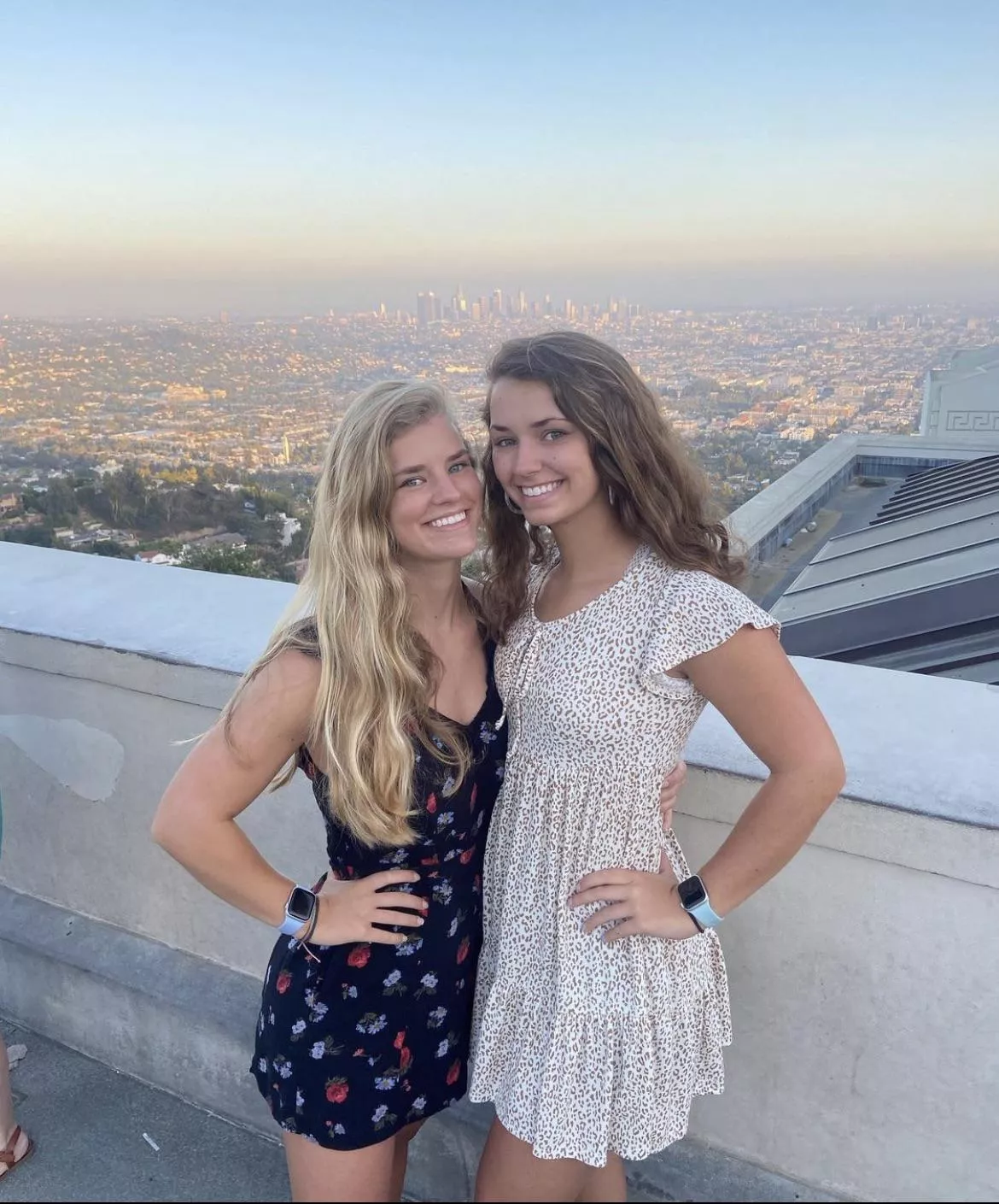 Which one is getting bent over on top of the building? [2]