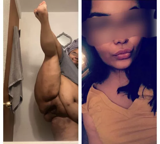 Which pair of my young lips are prettier i been told the ones under my fupa lol👸🏽😈👅🐷🐖🐽💦