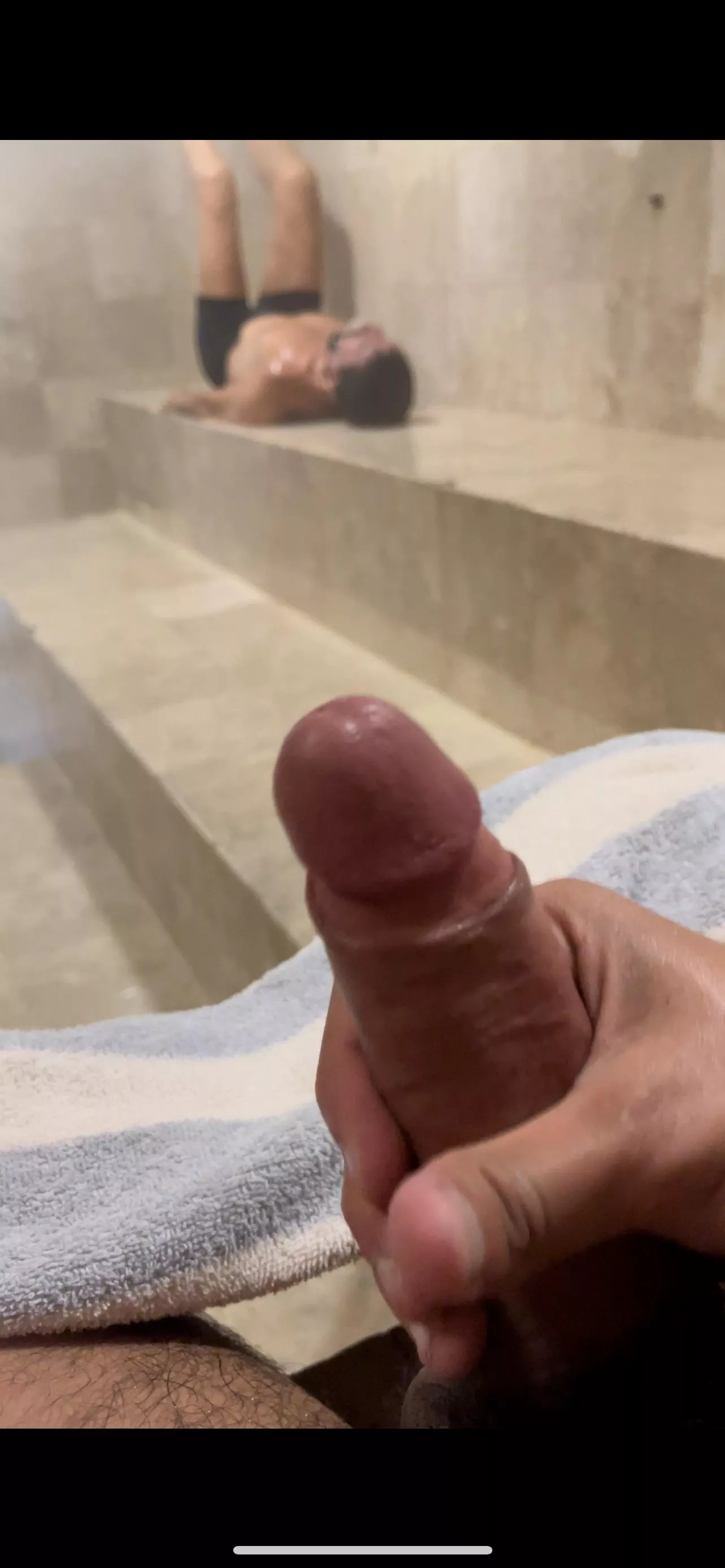 While at the steam room :)