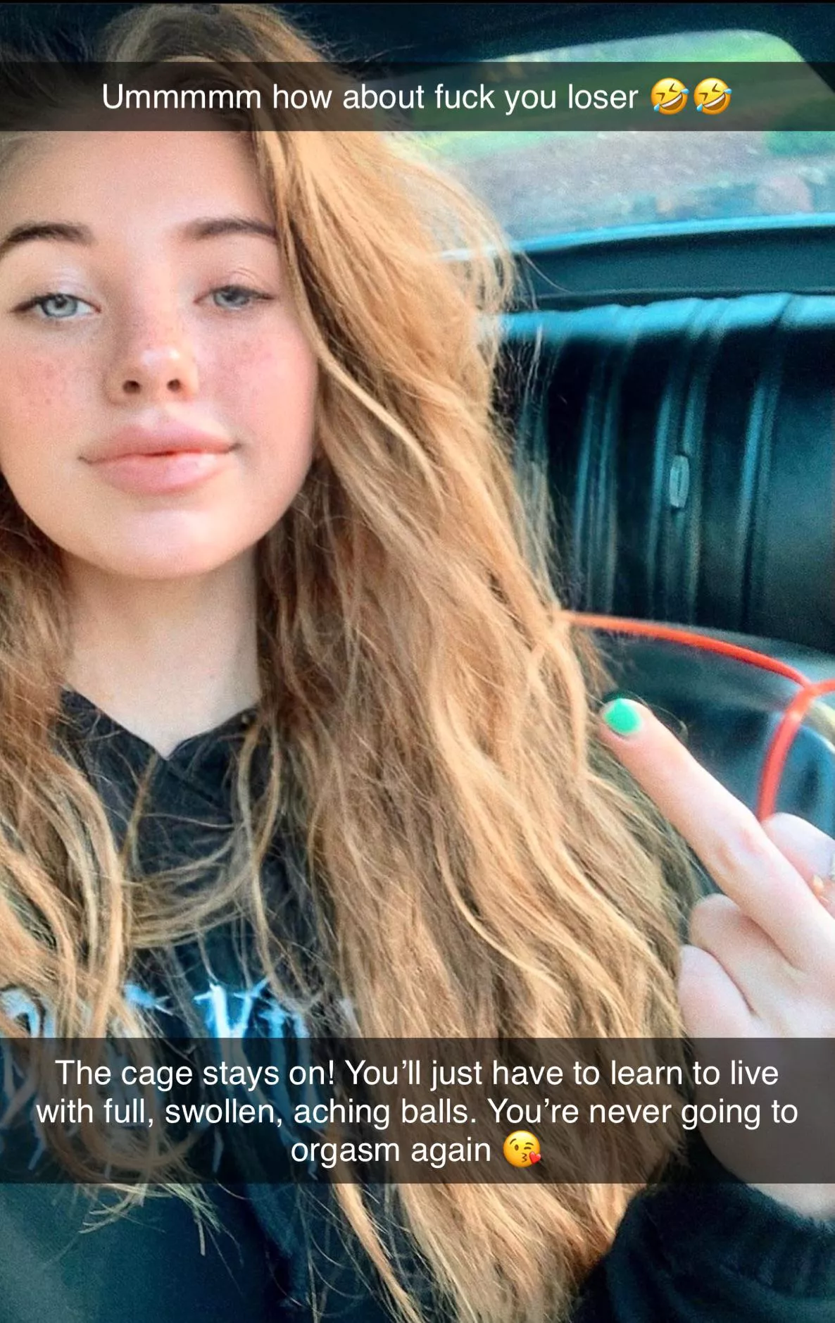 While she’s getting all the sex she could ever want her chastity puppy will stay locked forever