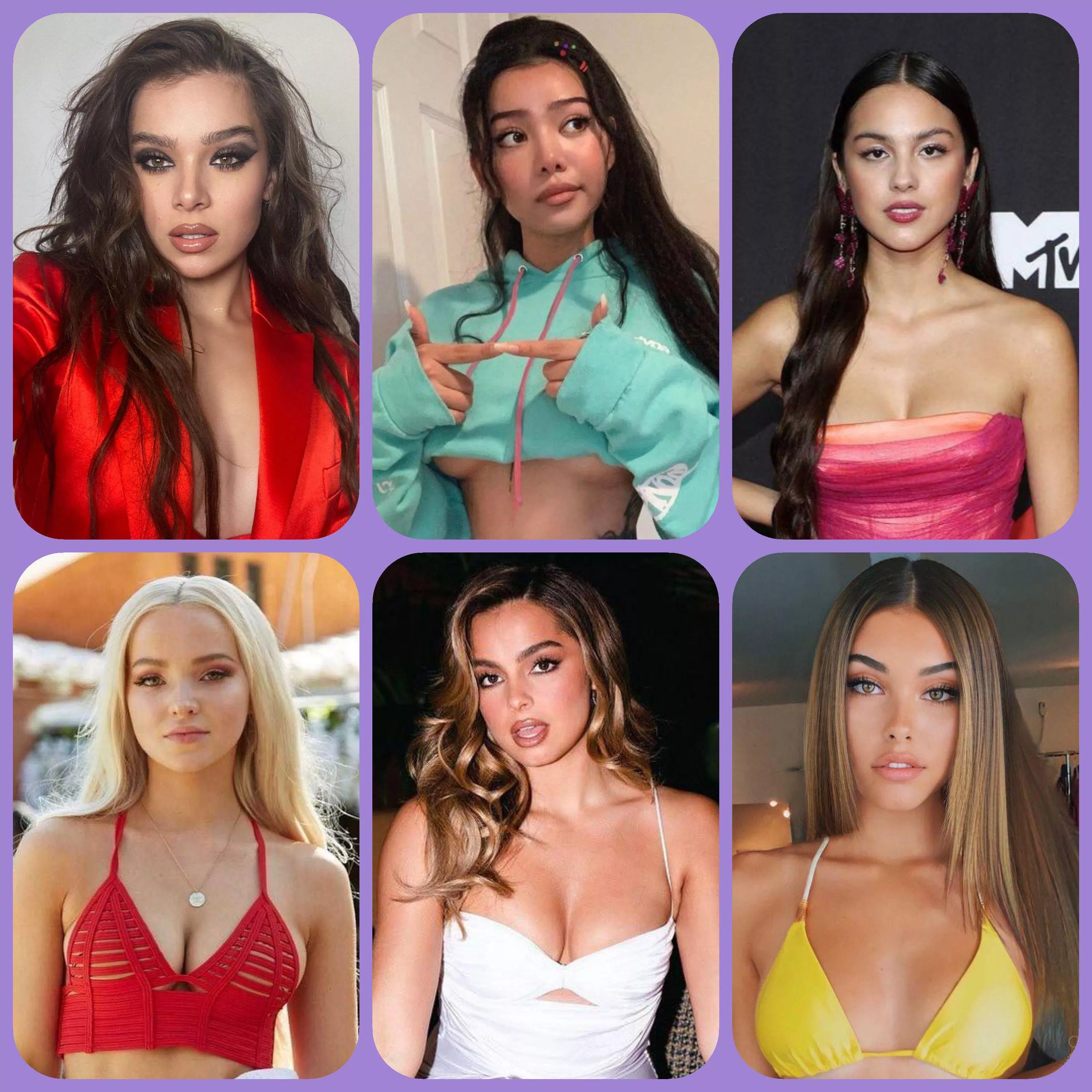 Who are you cumming inside? Hailee Steinfeld, Bella Poarch, Olivia Rodrigo, Dove Cameron, Addison Rae or Madison Beer
