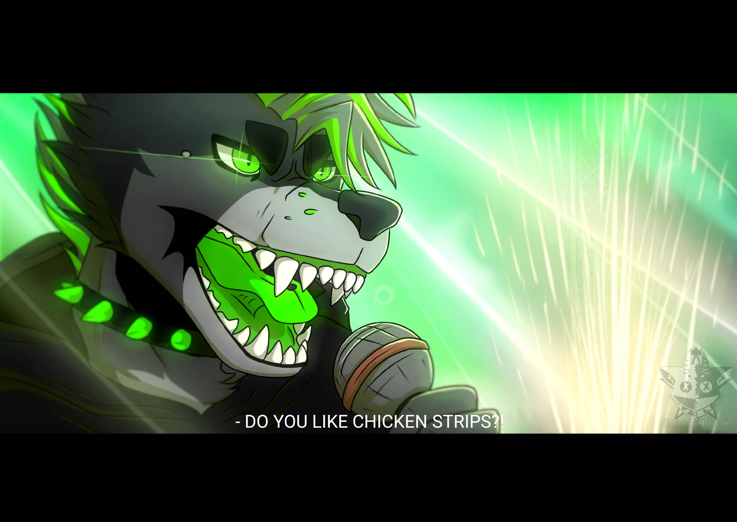 WHO LIKES CHICKEN STRIPS?! aka my art trade part, I really like this character ngl