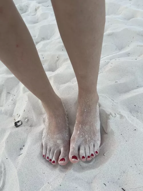 Who wants to eat my sandy feet? 🐶