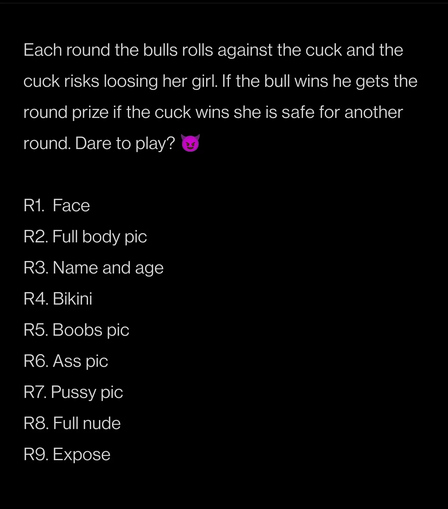 Who wants to play a game? Kik ilovethissomuch123 Who wants to play a game? Kik ilovethissomuch123
