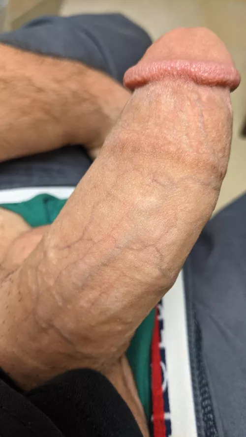 Who wants to see if they can fit my extra thick cock in their mouth?