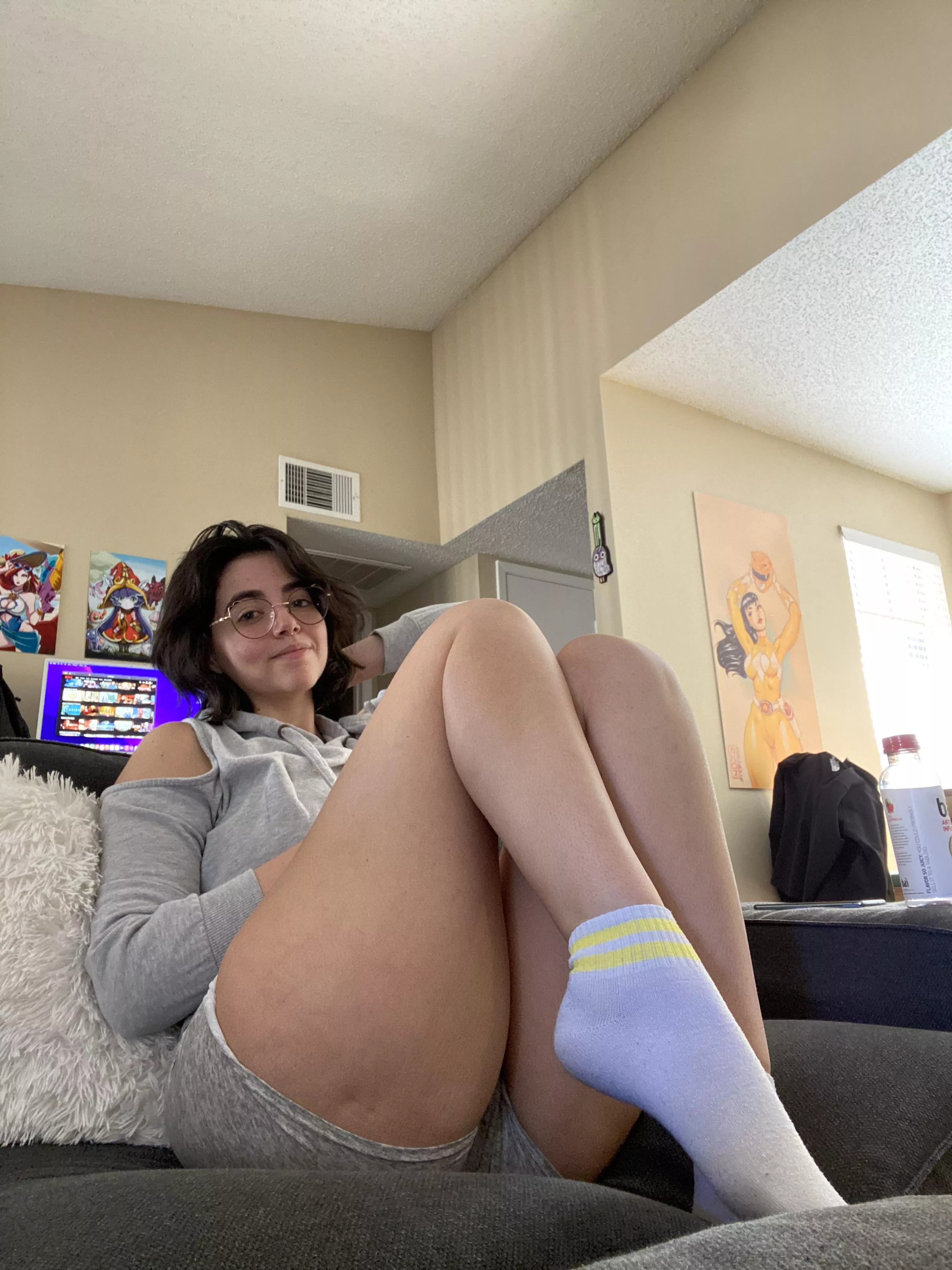 Who wants to take turns getting suffocated between my thighs?