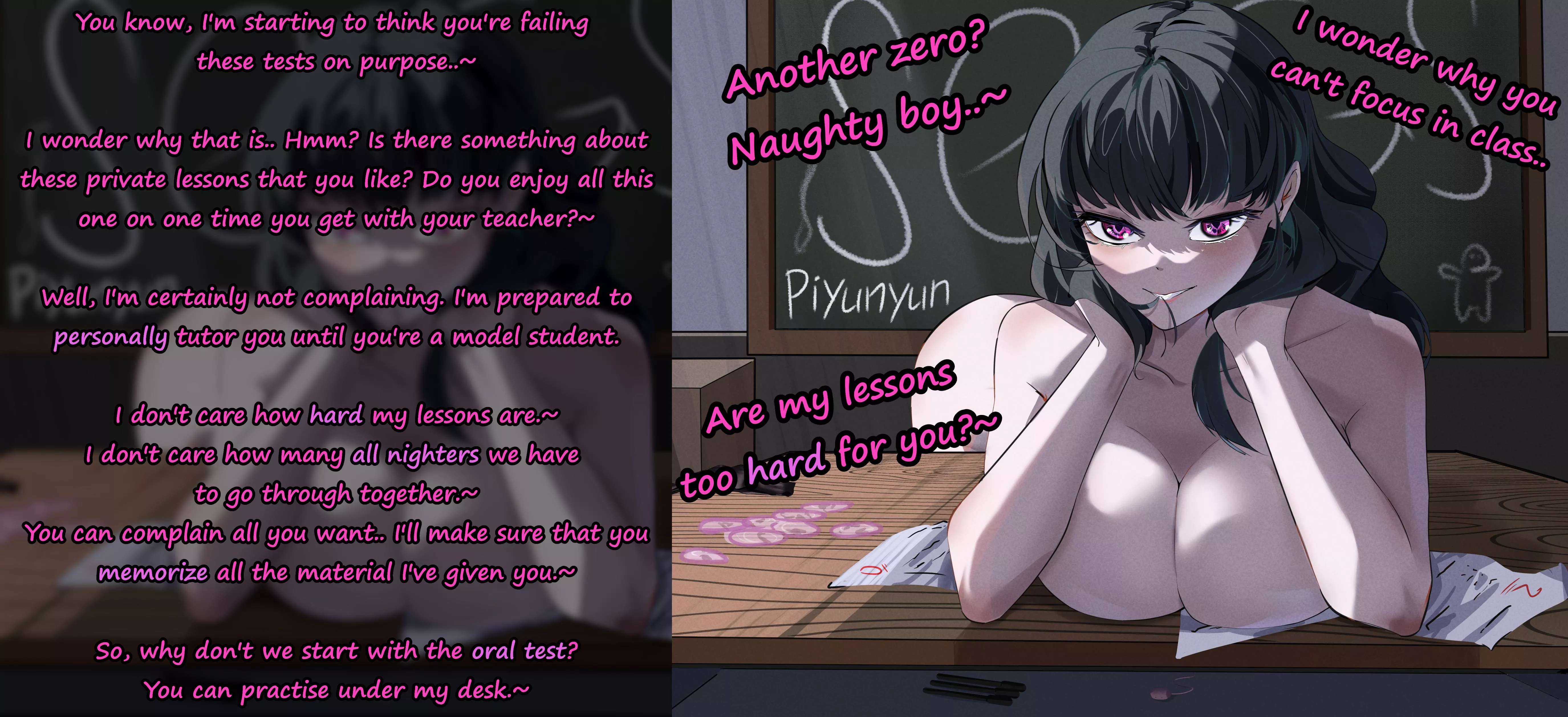 Why can't you focus in class? [Teacher] [Light Femdom] [Implied Sex] (Artist: Piyunyun)
