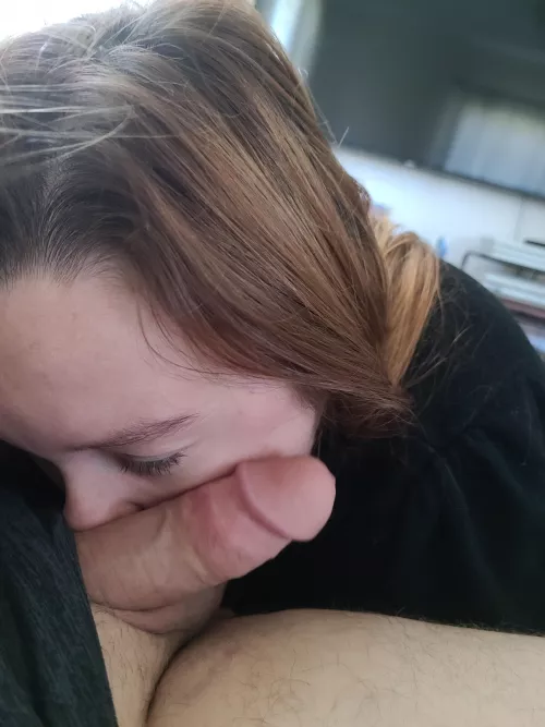 Wife giving me some pre-work lovings.