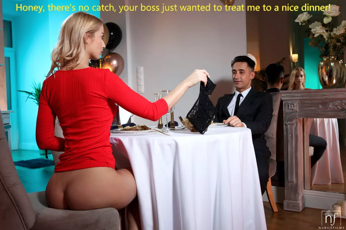 Wife just wants to show her gratitude for the fancy dinner.