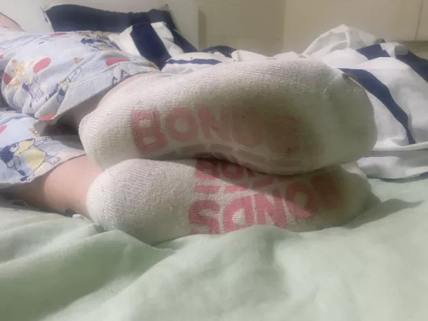 Wifeβs white bonds ankle socks
