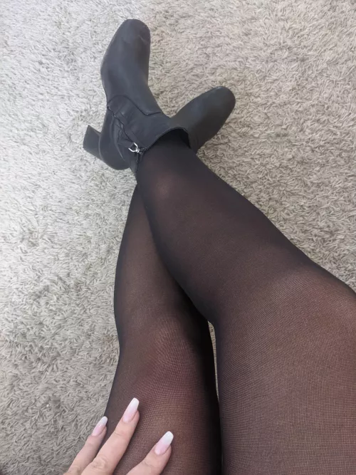 Winter means boots and pantyhose