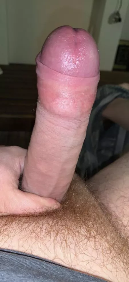 Wish I had a warm mouth to swallow this throbbing cock down to the base and slowly milk a load out to paint their face with